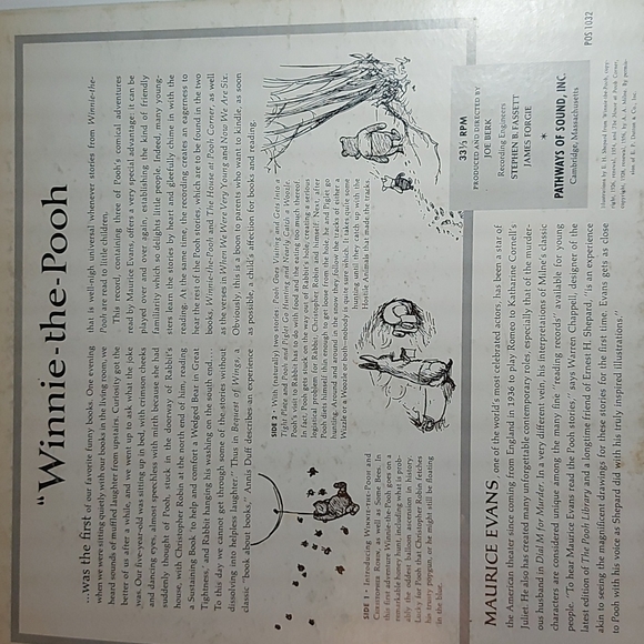 Vintage Maurice Evans Reads Winnie-the-Pooh Vinyl - Picture 3 of 6